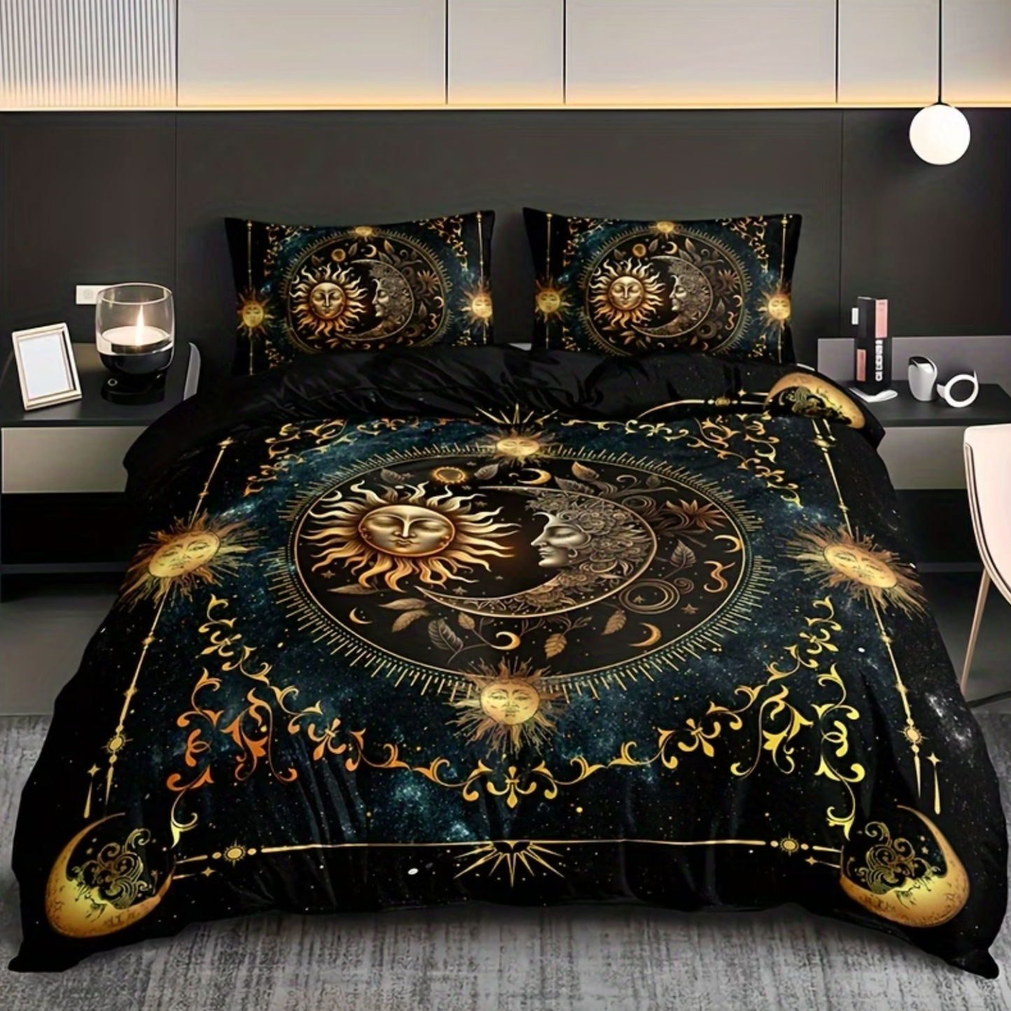 Sun and Moon Celestial Duvet Cover Set, 3 Piece, view 7