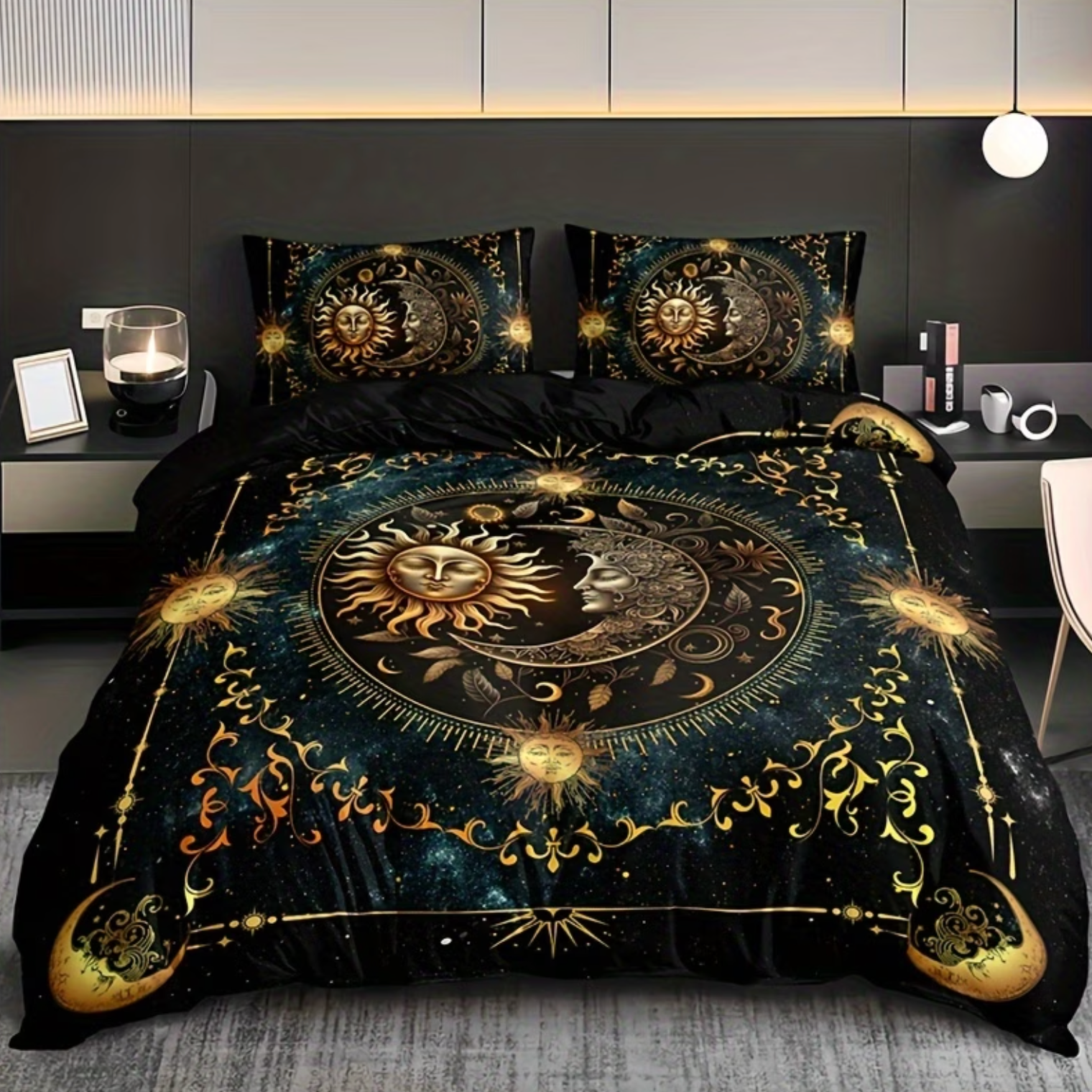 Sun and Moon Celestial Duvet Cover Set, 3 Piece, view 7