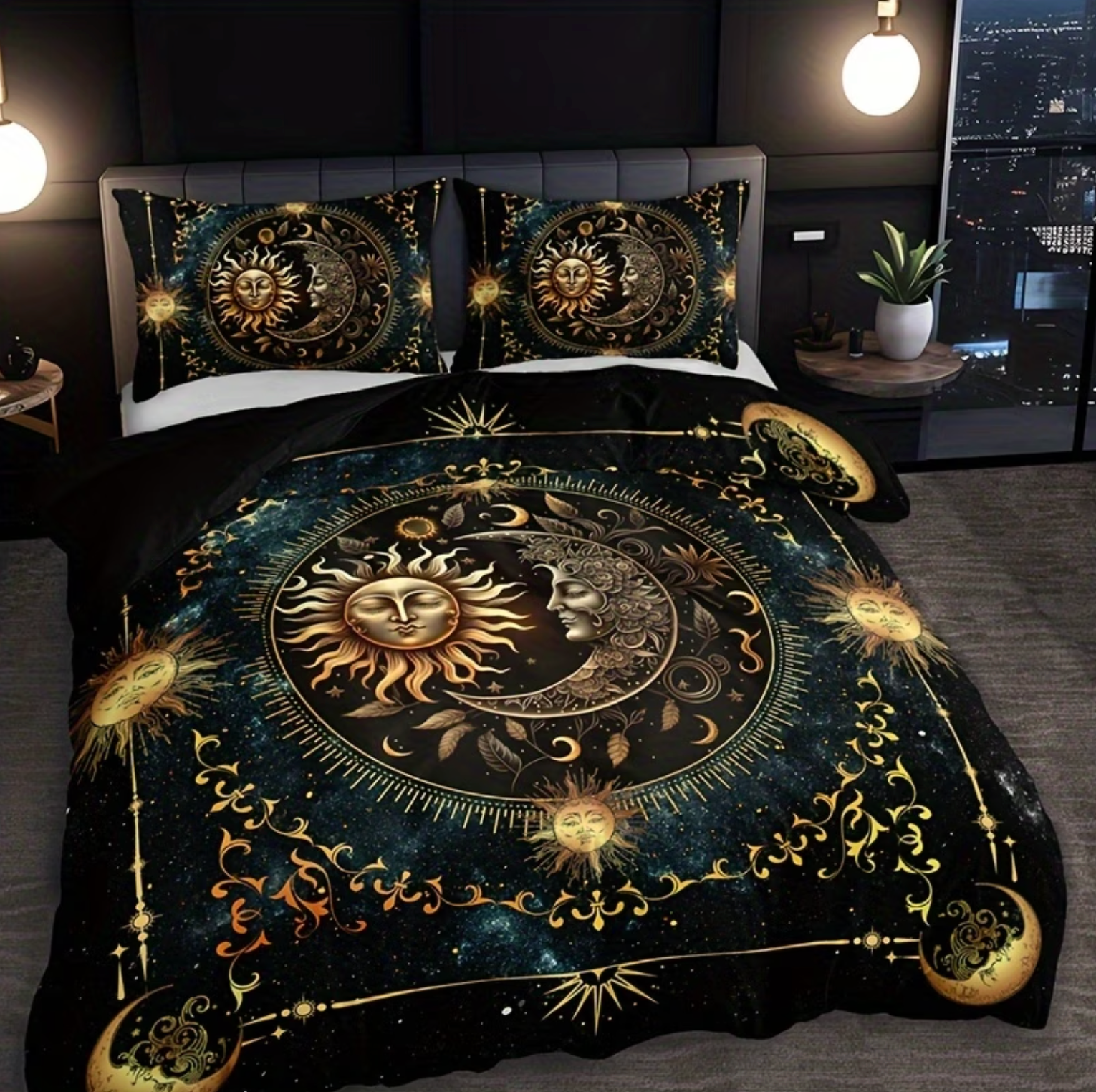 Sun and Moon Celestial Duvet Cover Set, 3 Piece, view 8