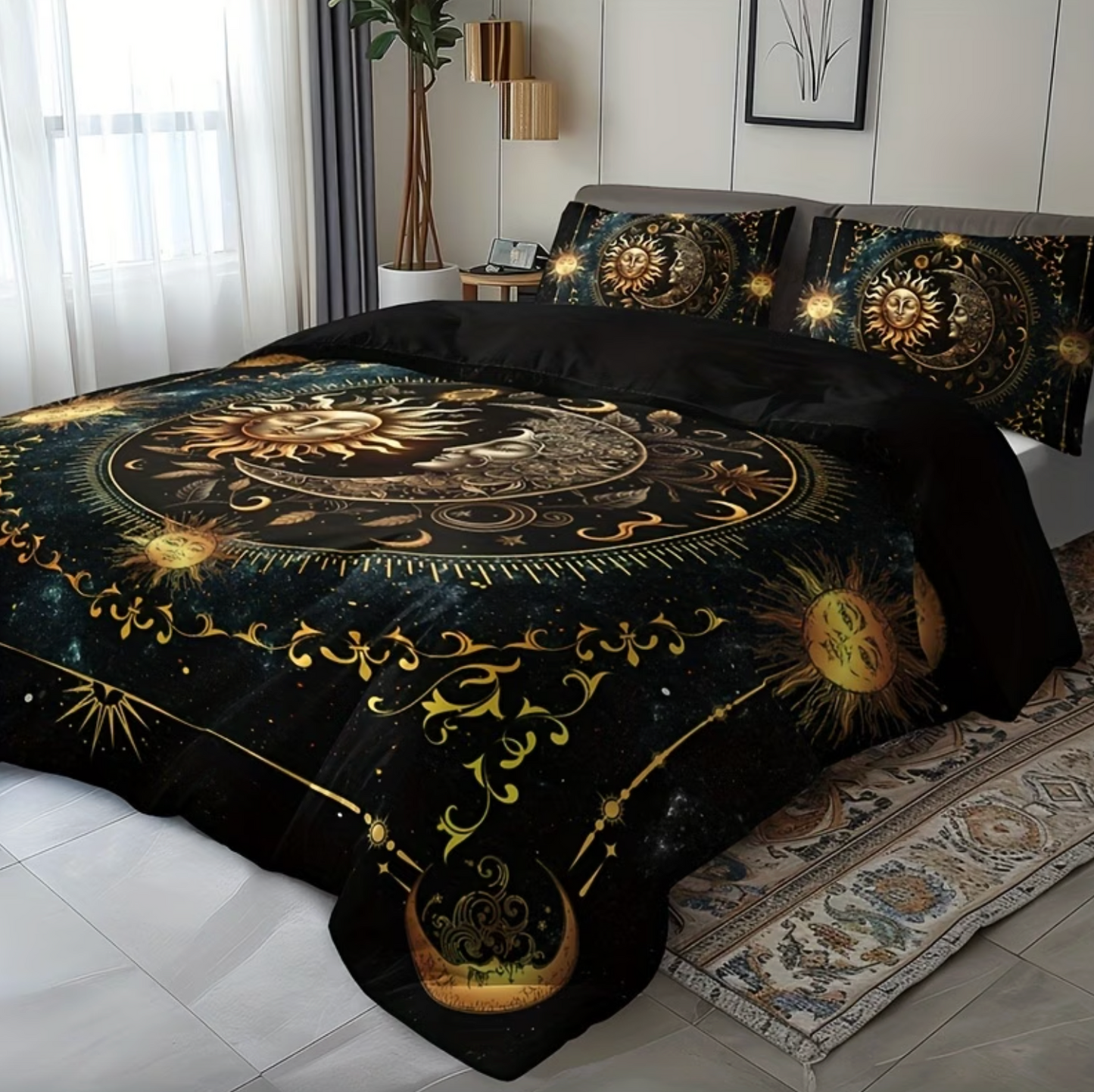 Sun and Moon Celestial Duvet Cover Set, 3 Piece, view 9