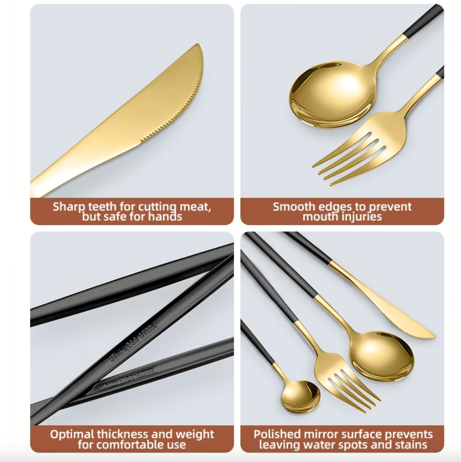 Gold Flatware in Stainless Steel, Mirror or Matte, view 4