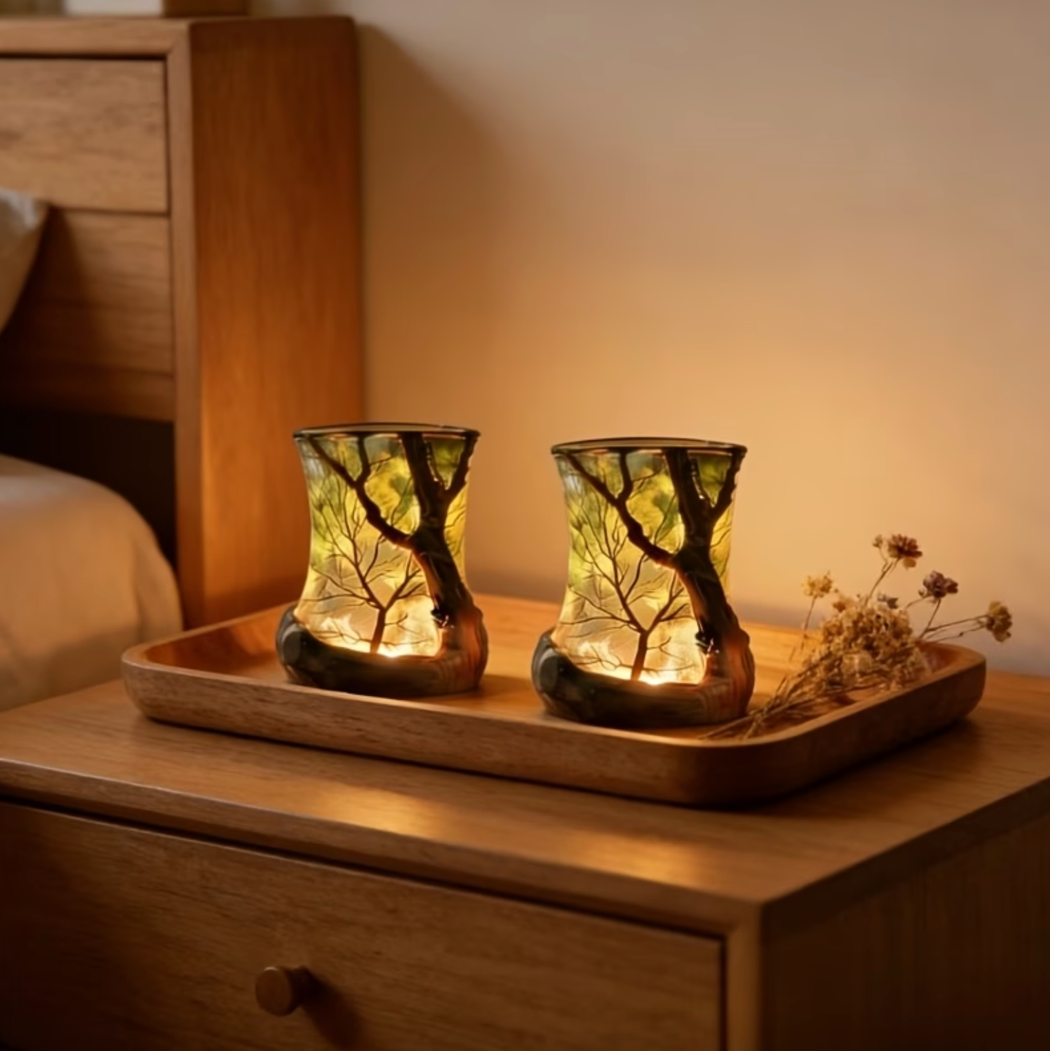Battery Ambient Lamp with Tree Branch Shadows, view 3