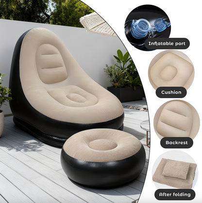 Inflatable Lounge Chair and Footstool Set, view 11