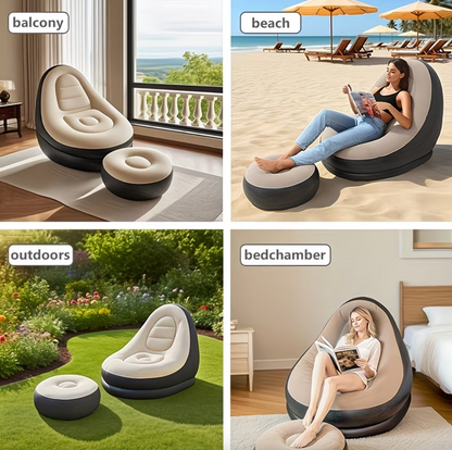 Inflatable Lounge Chair and Footstool Set, view 12
