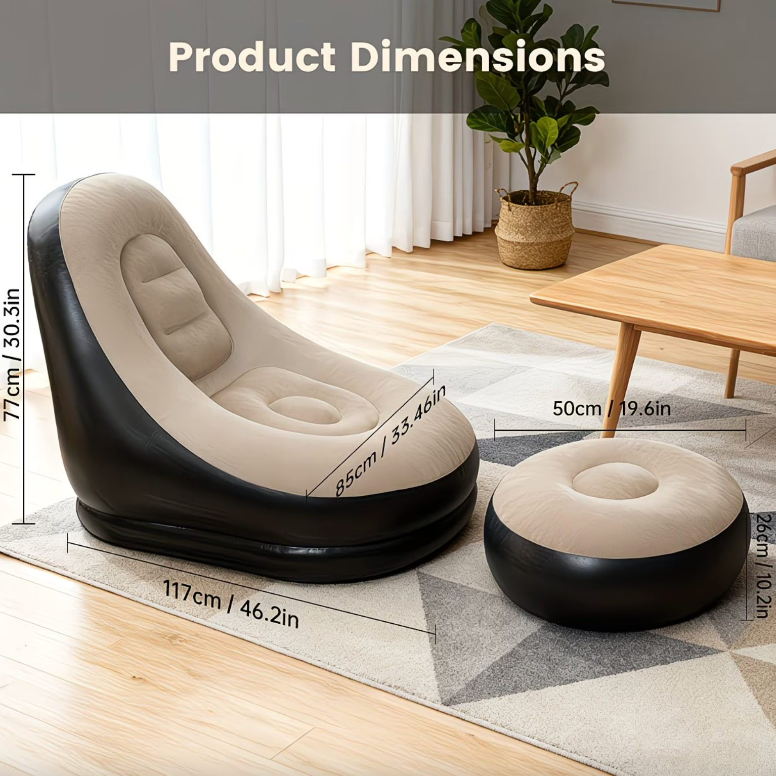 Inflatable Lounge Chair and Footstool Set, view 13