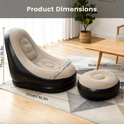 Inflatable Lounge Chair and Footstool Set, view 13