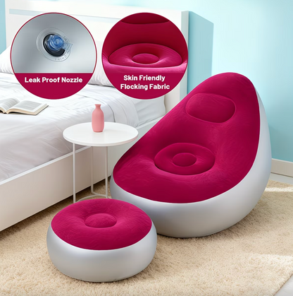 Inflatable Lounge Chair and Footstool Set, view 9