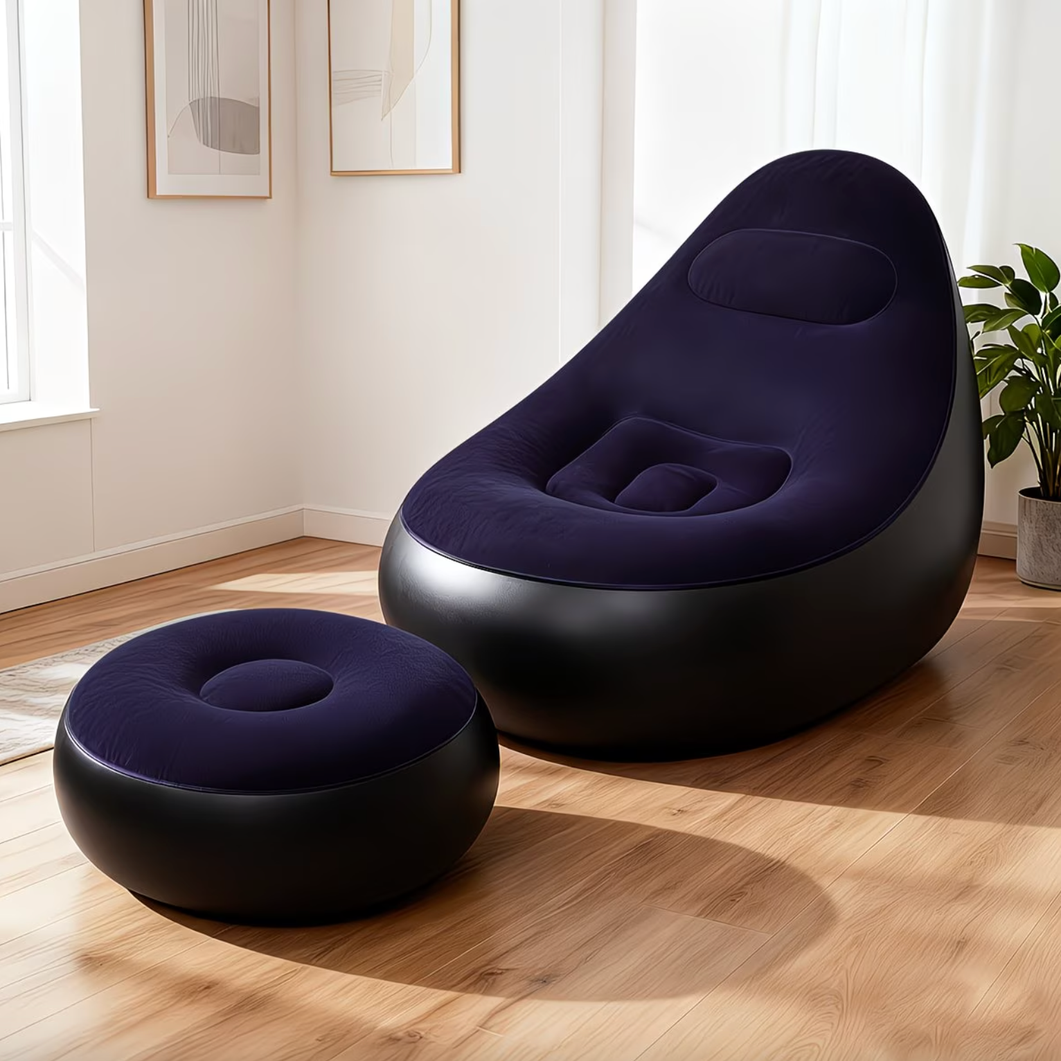 Inflatable Lounge Chair and Footstool Set, view 16