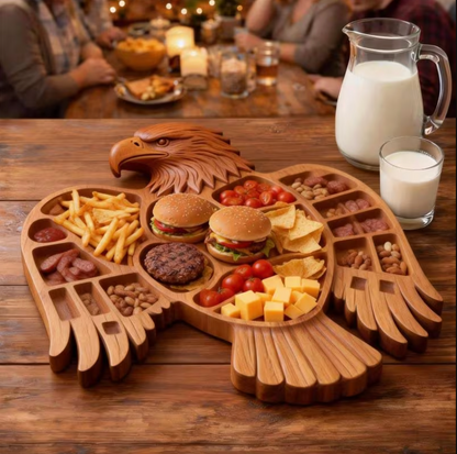 Eagle Shaped Wooden Charcuterie Board with Compartments, view 5