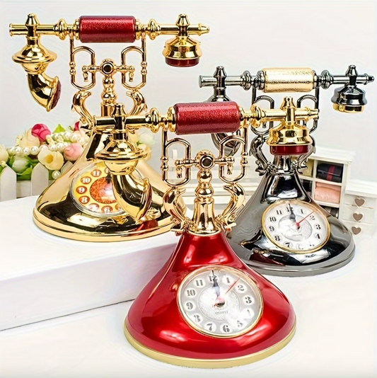 Vintage Telephone Shaped Alarm Clock, Three Finishes, view 2