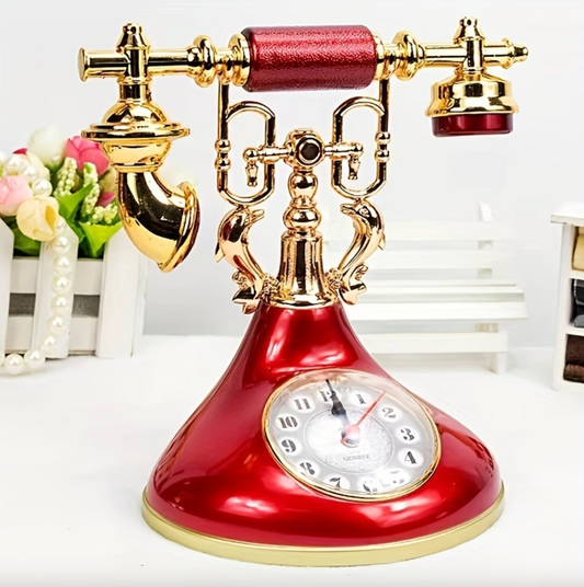 Vintage Telephone Shaped Alarm Clock, Three Finishes