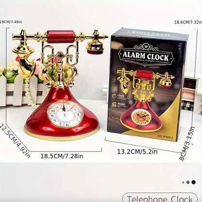 Vintage Telephone Shaped Alarm Clock, Three Finishes, view 5