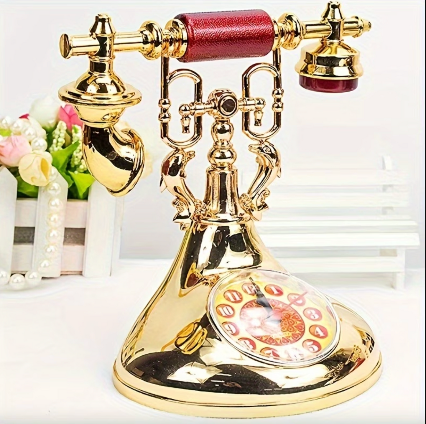 Vintage Telephone Shaped Alarm Clock, Three Finishes, view 4