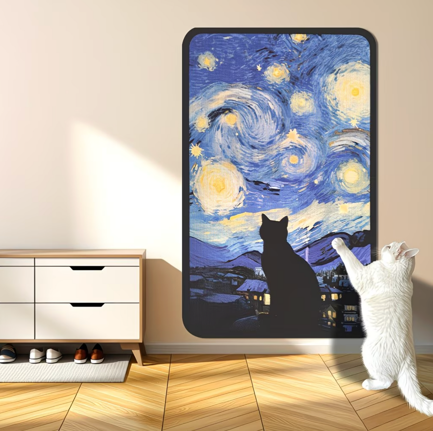 Adhesive Cat Scratching Board with Art Print, view 4