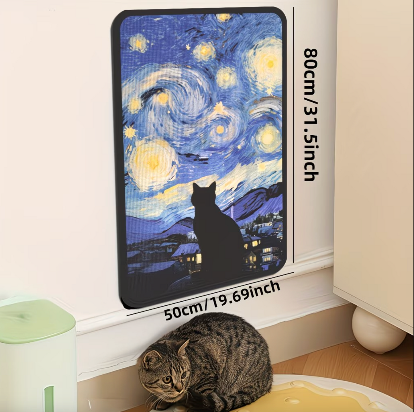 Adhesive Cat Scratching Board with Art Print, view 6