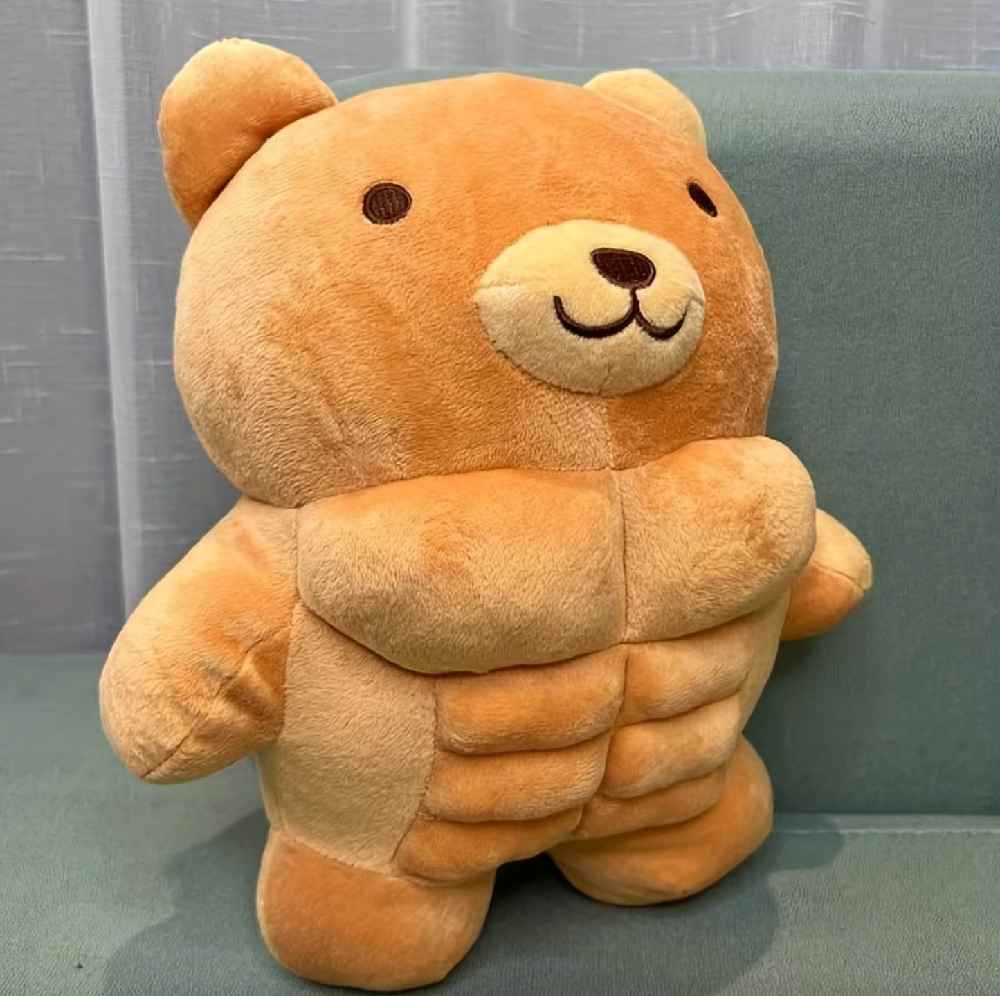Muscular Teddy Plush with Sculpted Six Pack, view 3