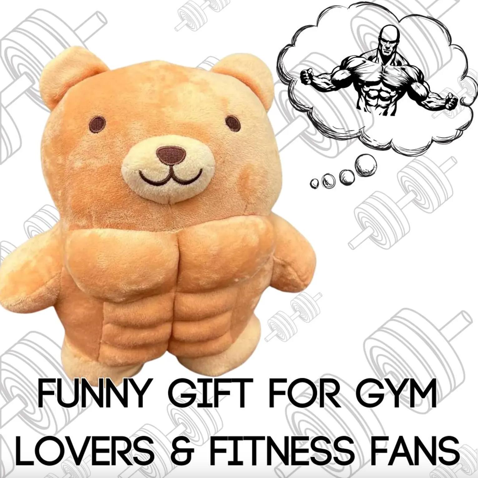 Muscular Teddy Plush with Sculpted Six Pack, view 6