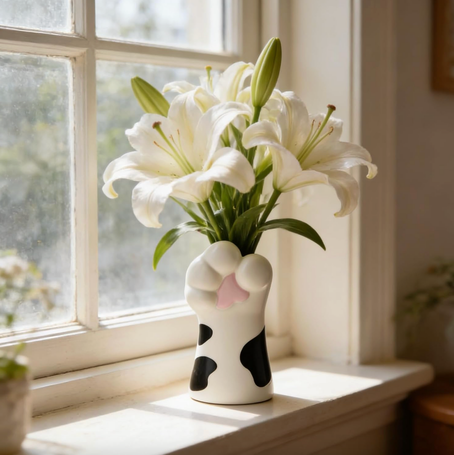 Paw Shaped Ceramic Bud Vase, 5.8 in Tall, view 5