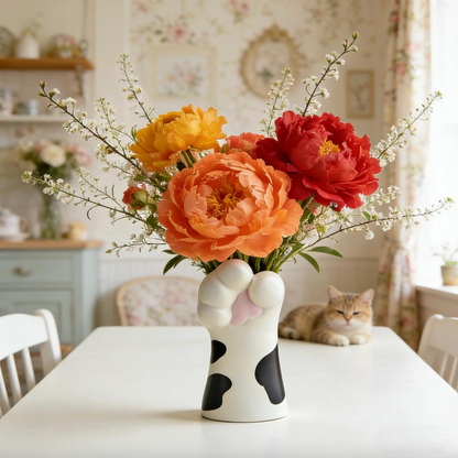 Paw Shaped Ceramic Bud Vase, 5.8 in Tall, view 3