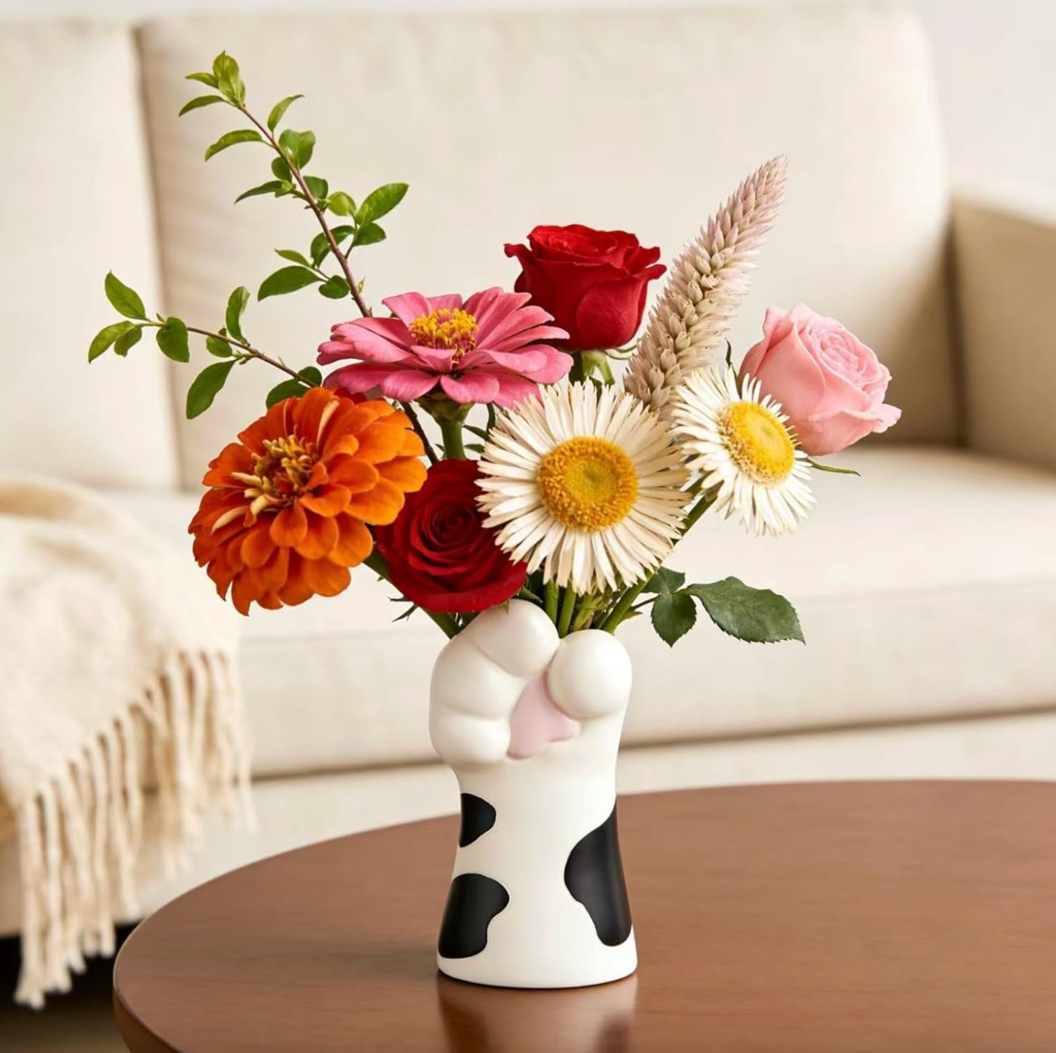 Paw Shaped Ceramic Bud Vase, 5.8 in Tall, view 8