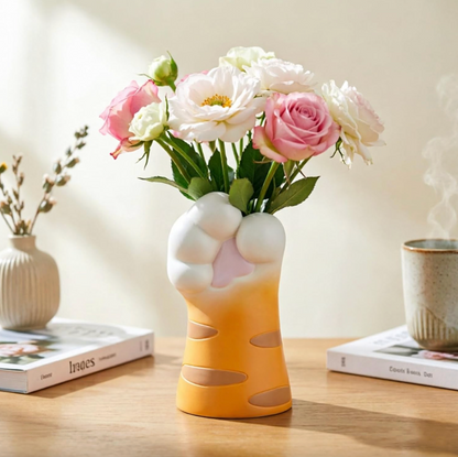 Paw Shaped Ceramic Bud Vase, 5.8 in Tall, view 2