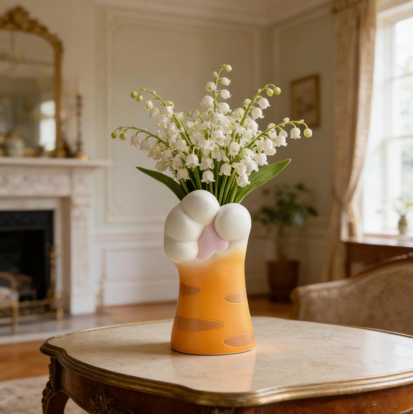 Paw Shaped Ceramic Bud Vase, 5.8 in Tall, view 7
