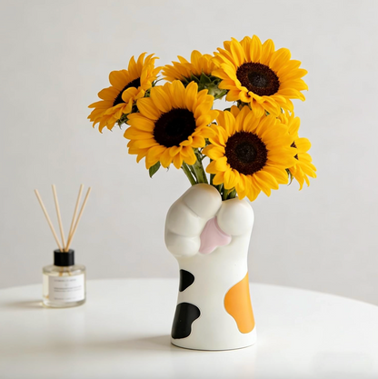 Paw Shaped Ceramic Bud Vase, 5.8 in Tall, view 4