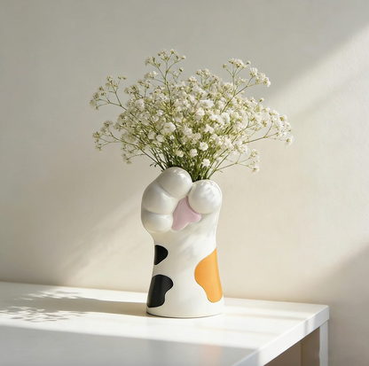 Paw Shaped Ceramic Bud Vase, 5.8 in Tall, view 9