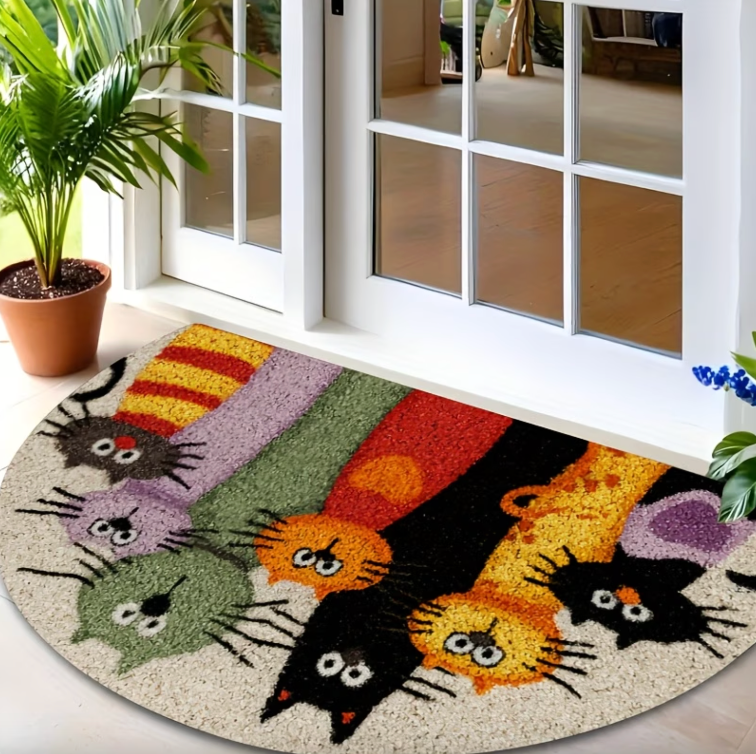 Cartoon Cat Door Mat, Non Slip, Two Sizes