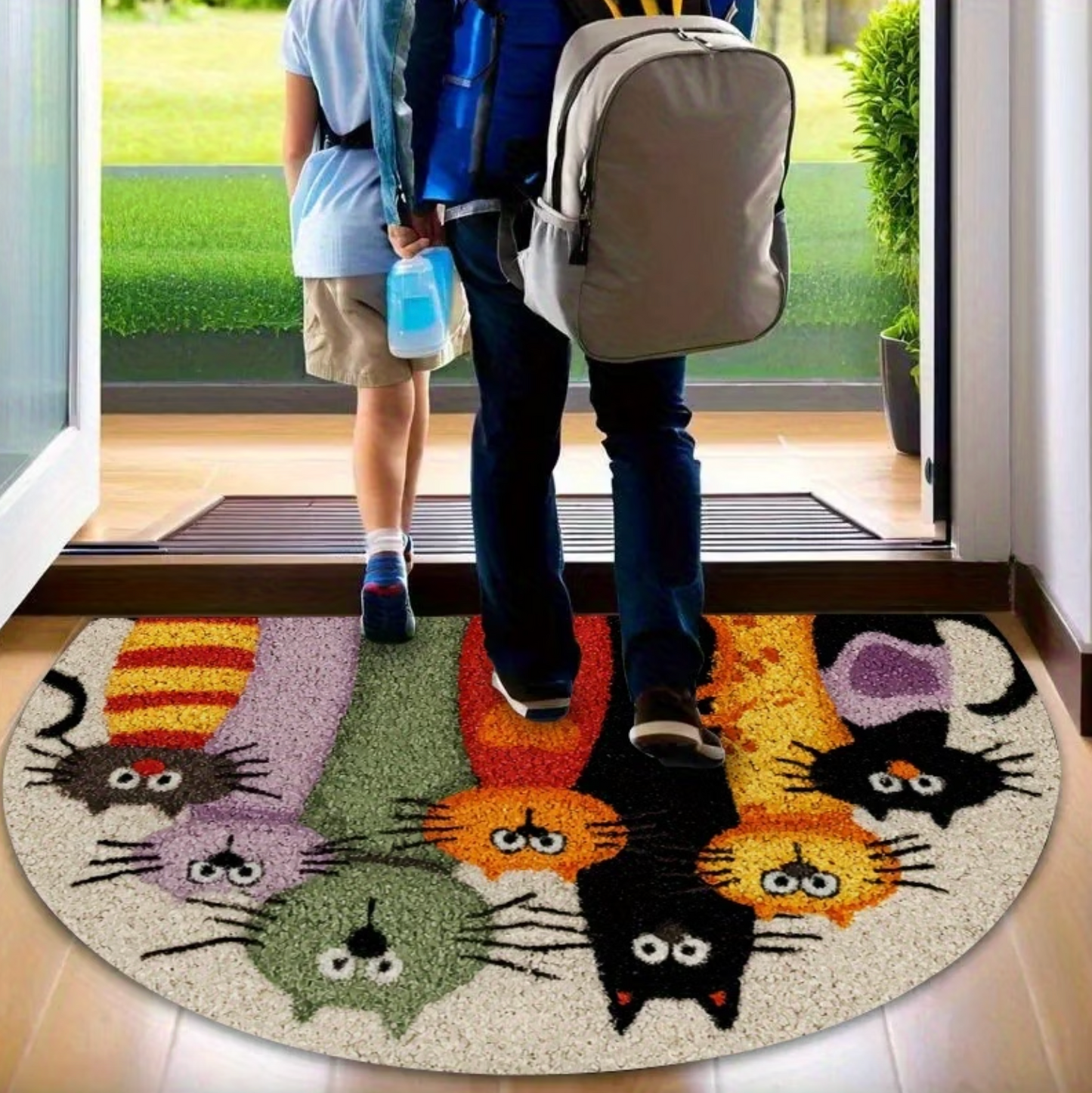 Cartoon Cat Door Mat, Non Slip, Two Sizes, view 3