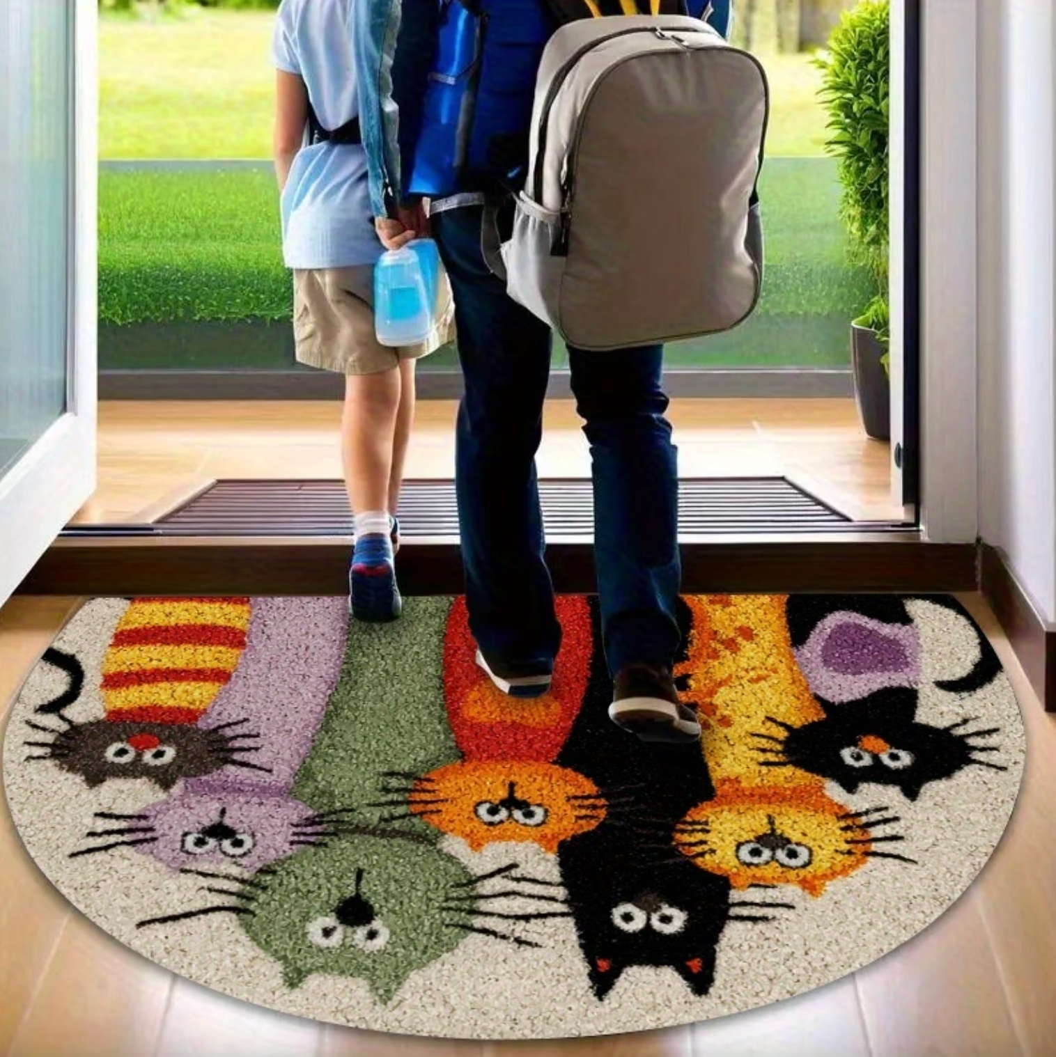 Cartoon Cat Door Mat, Non Slip, Two Sizes, view 3