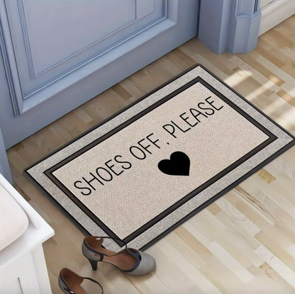 Shoes Off Please Doormat with Heart, Two Sizes, view 2