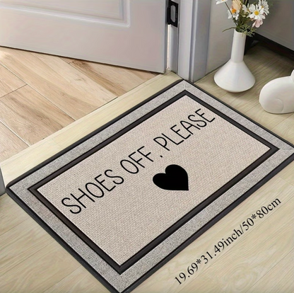 Shoes Off Please Doormat with Heart, Two Sizes, view 3