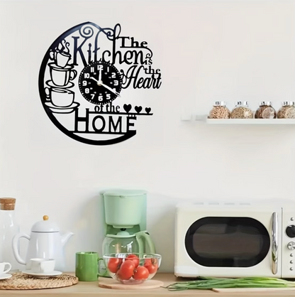 Black Cut-Out Kitchen Wall Clock, Vinyl Record Style, view 6