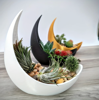 Crescent Moon Planter with Drainage, 5.9 in, view 2