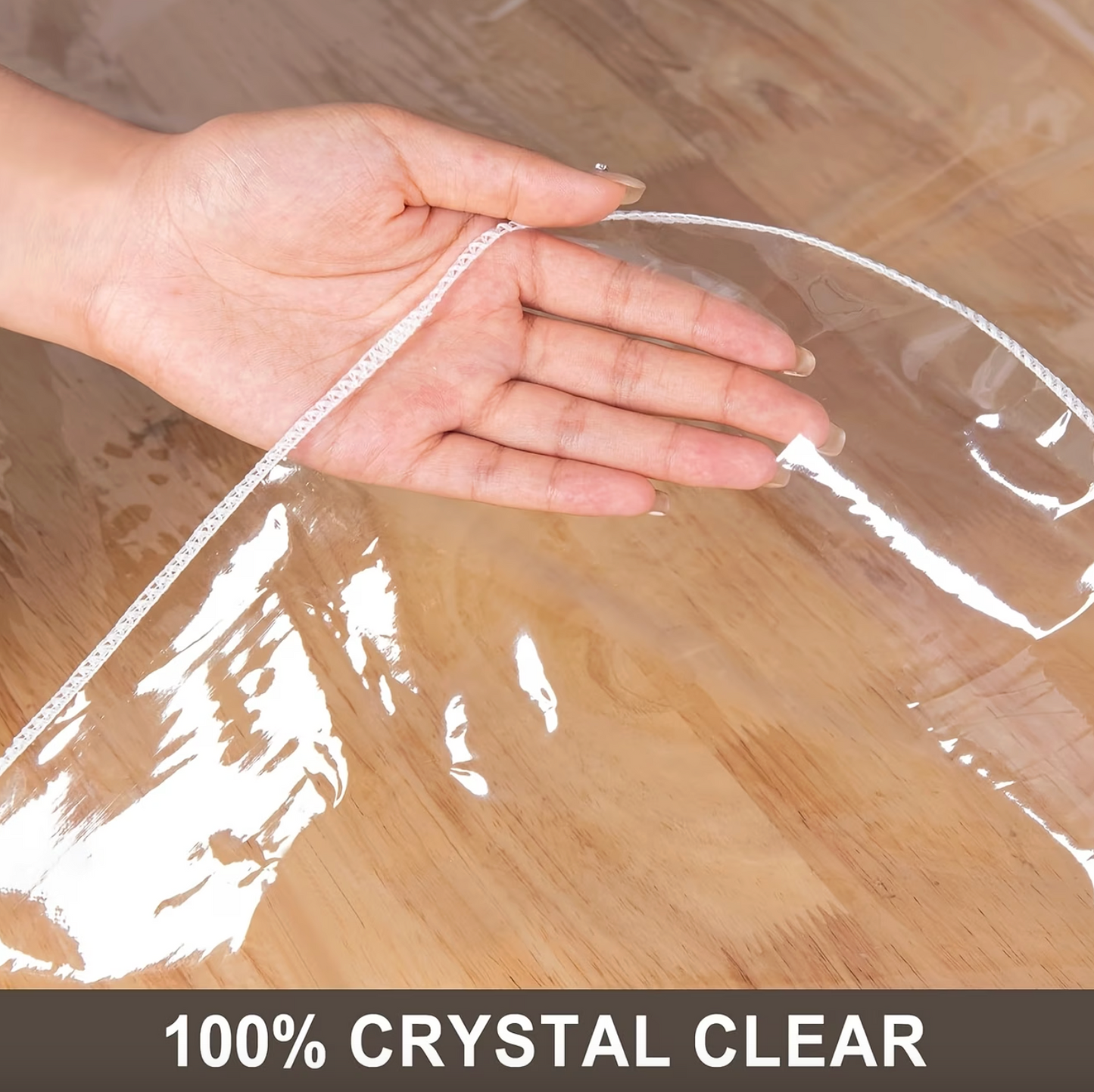 Clear Vinyl Tablecloth Protector for Rectangular Tables, view 6