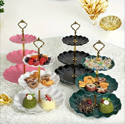 Three Tier Serving Stand with Ruffled Trays, view 11