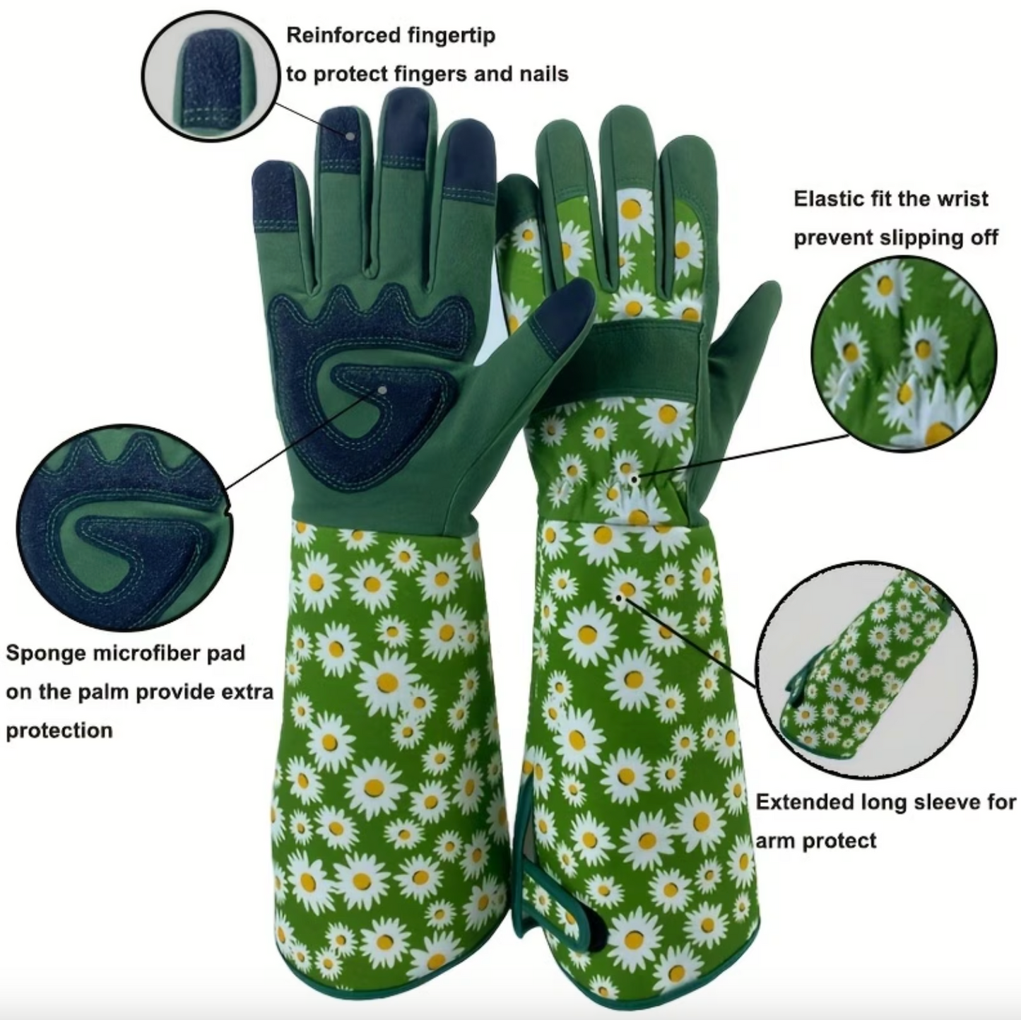 Long Sleeve Rose Pruning Gloves with Reinforced Palm, view 8