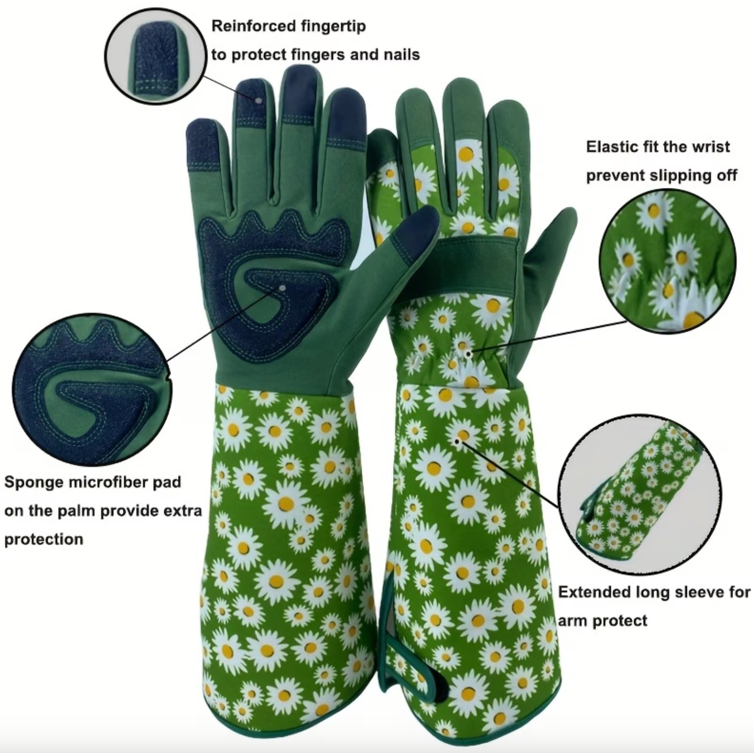 Long Sleeve Rose Pruning Gloves with Reinforced Palm, view 8