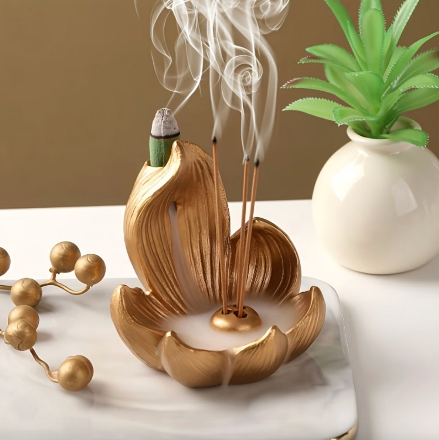 Lotus Incense Fountain for Cones and Sticks, view 4