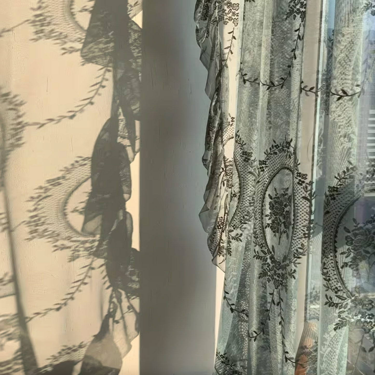Sheer Botanical Embroidered Jacquard Curtain, view 6