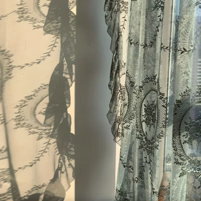 Sheer Botanical Embroidered Jacquard Curtain, view 6