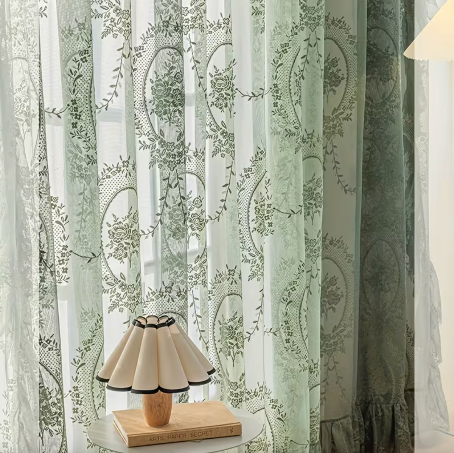 Sheer Botanical Embroidered Jacquard Curtain, view 8