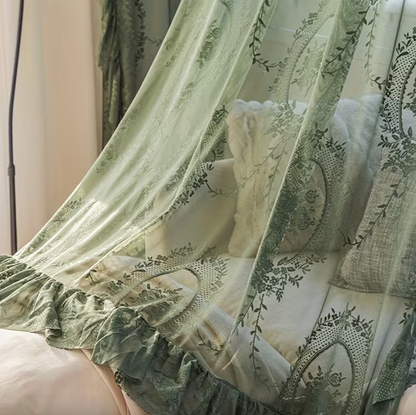 Sheer Botanical Embroidered Jacquard Curtain, view 9
