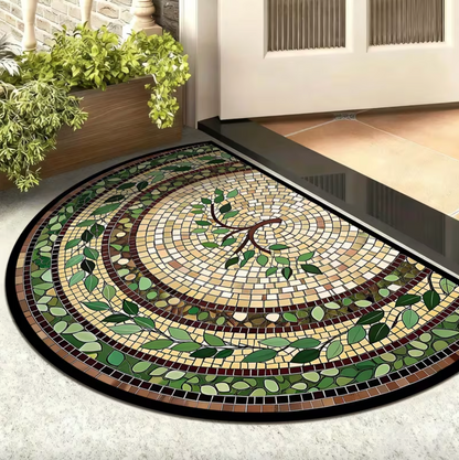 Mosaic Vine Leaf Doormat for Entryways