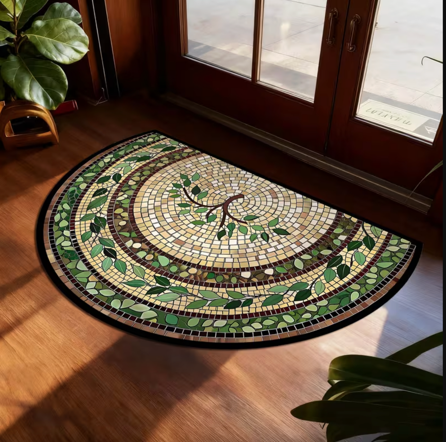 Mosaic Vine Leaf Doormat for Entryways, view 4