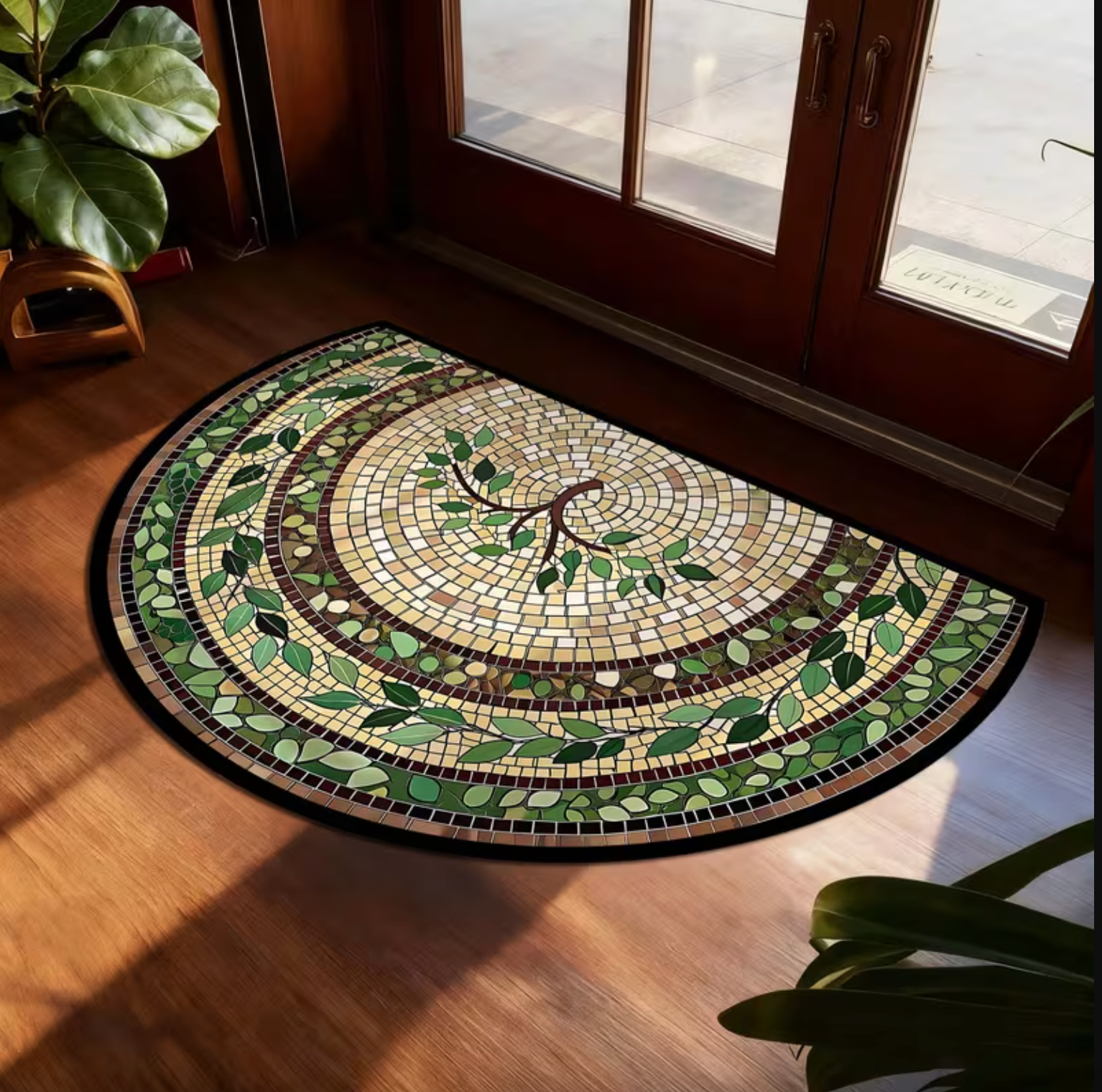 Mosaic Vine Leaf Doormat for Entryways, view 4