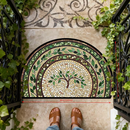 Mosaic Vine Leaf Doormat for Entryways, view 3