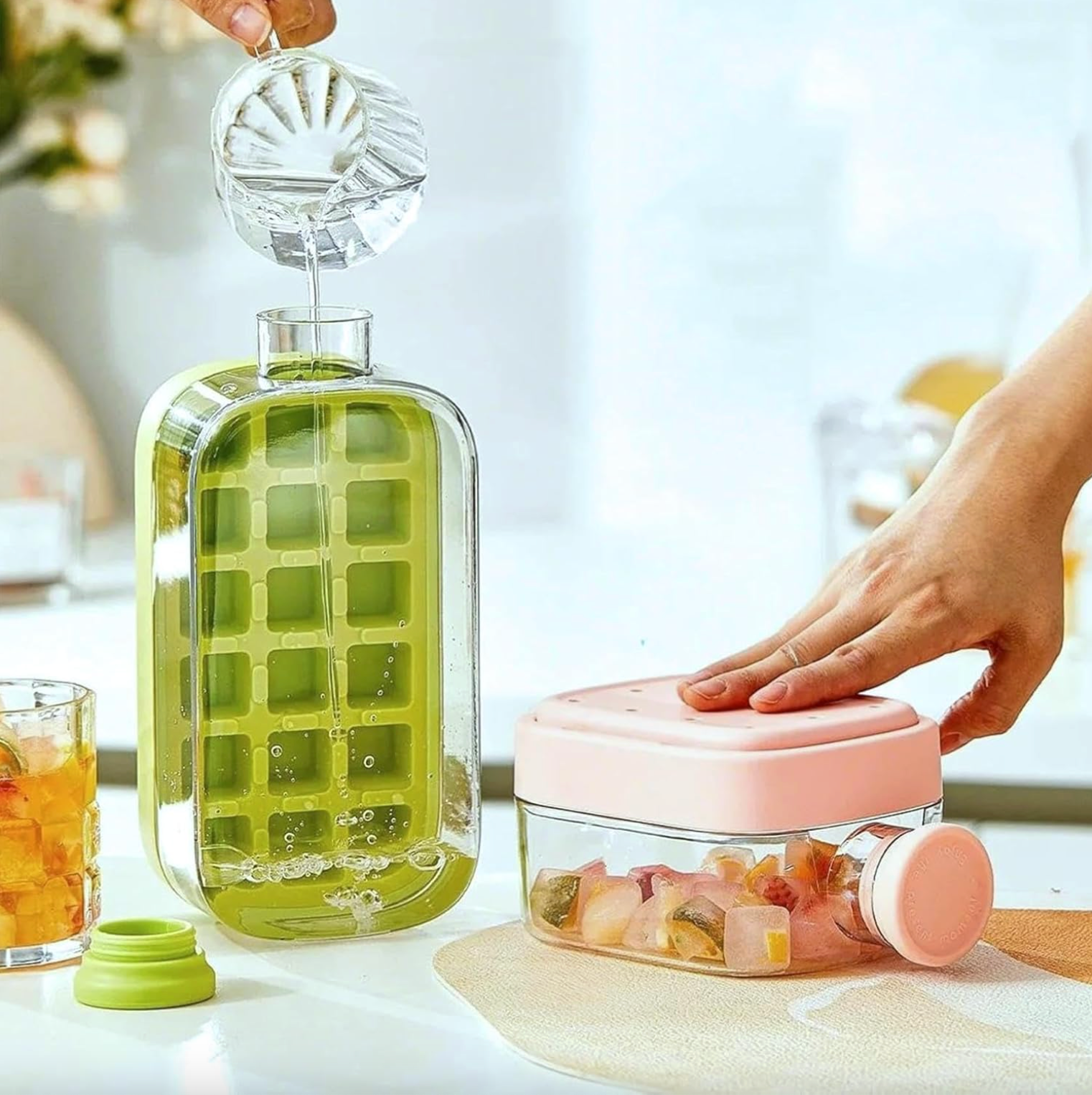 Ice Cube Maker Water Bottle with Press Release