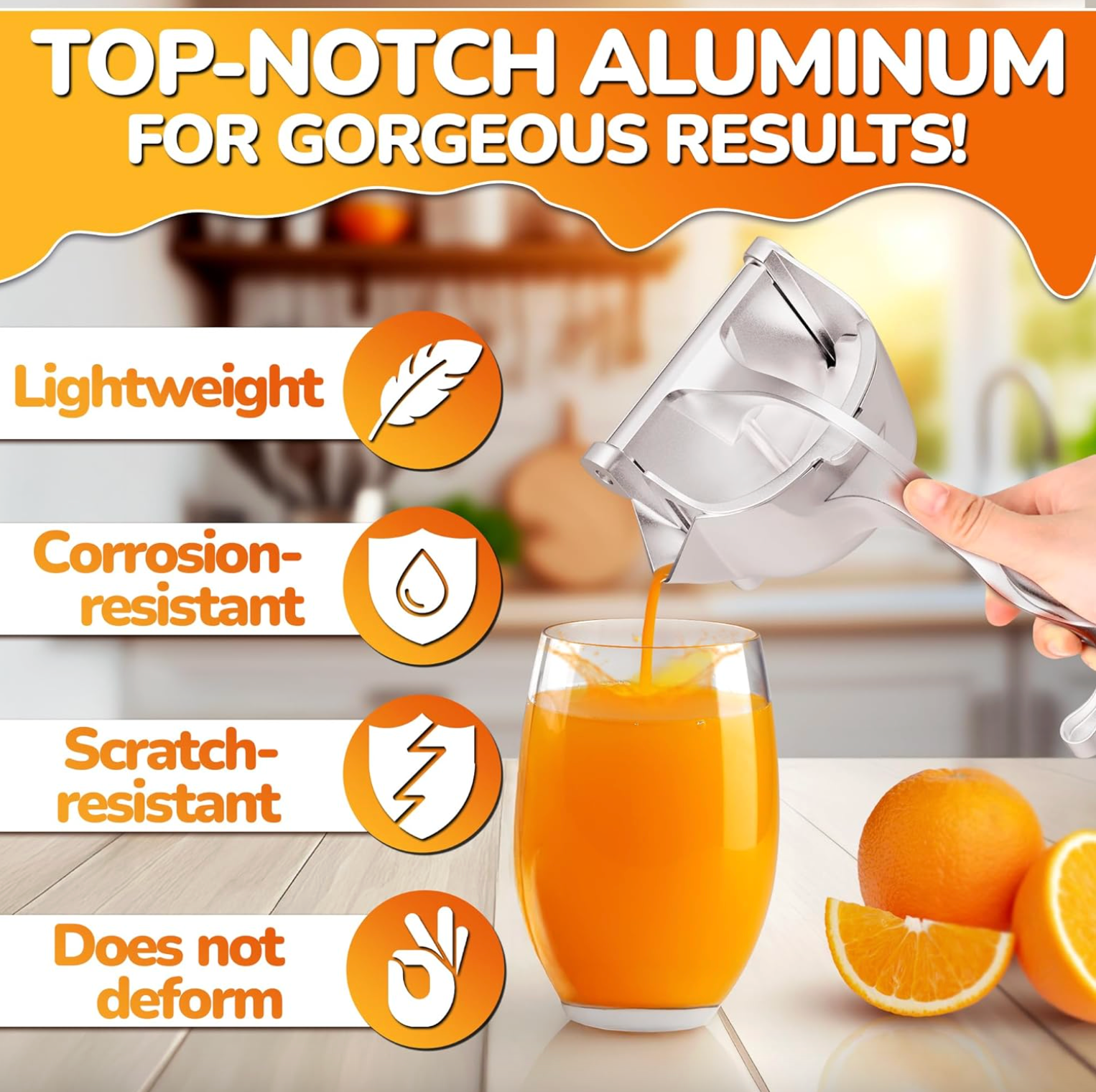Manual Aluminum Hand Press Juicer, 9.3 in, view 3